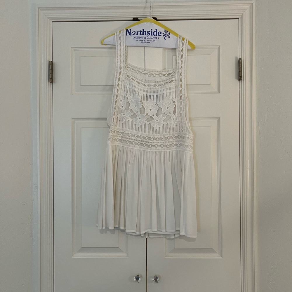 White drop waist dress